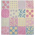 Safavieh 5 x 5 ft. Square Novelty Kids Pink and Multicolor Hand Tufted Rug SFK356A-5SQ